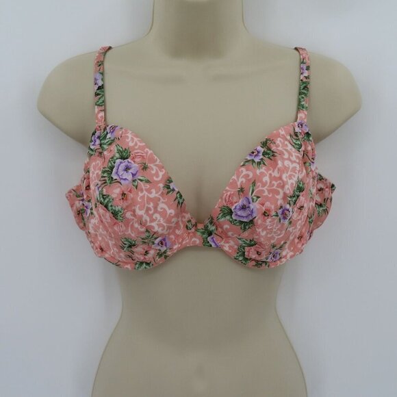 Victorias Secret Gold Label 36C 695 Pink Purple Flower Floral Underwire Bra VTG - Picture 14 of 14